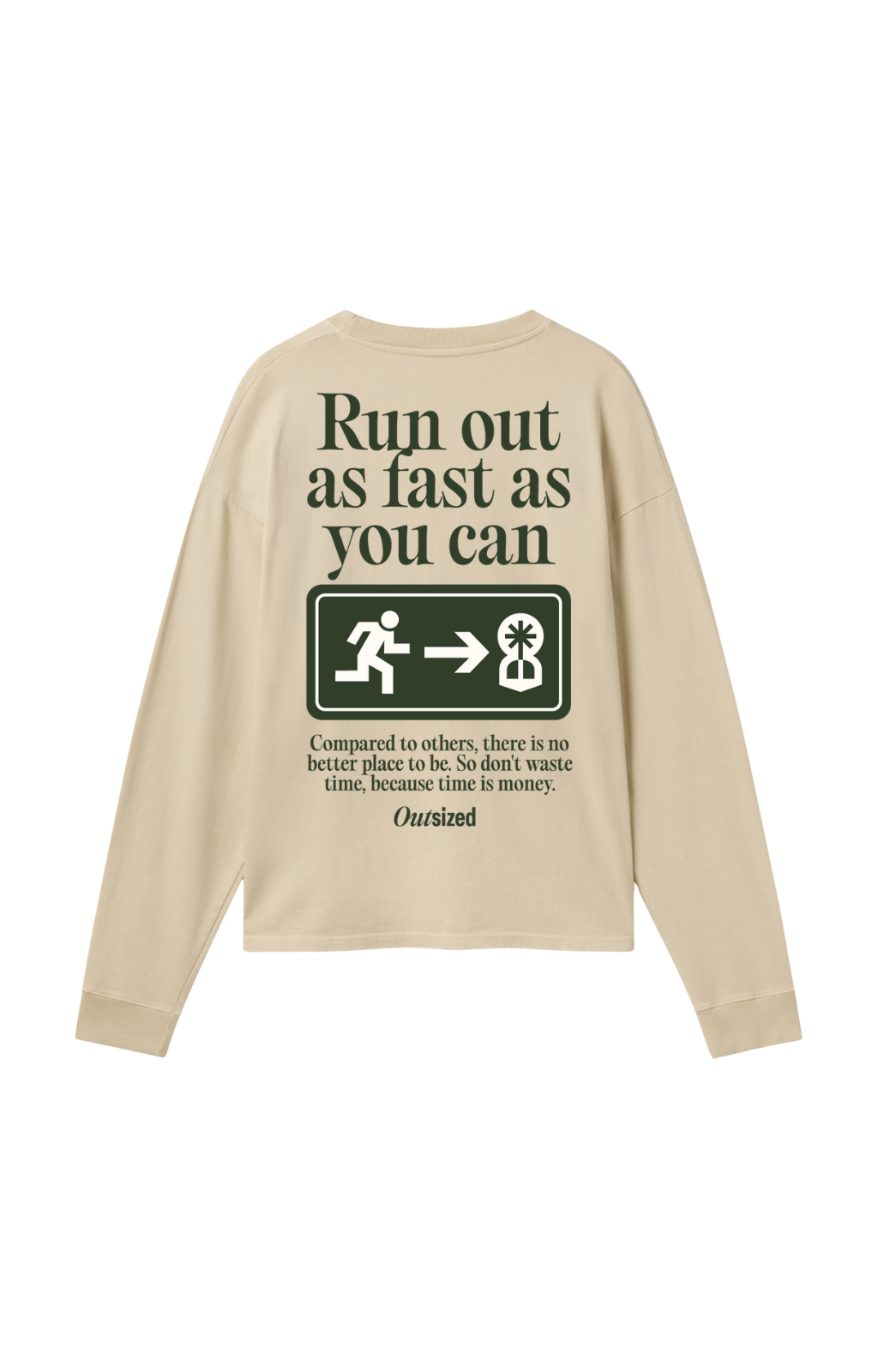 Camiseta Manga Longa Heavy Oversized Run Out | Zero Encolhimento
