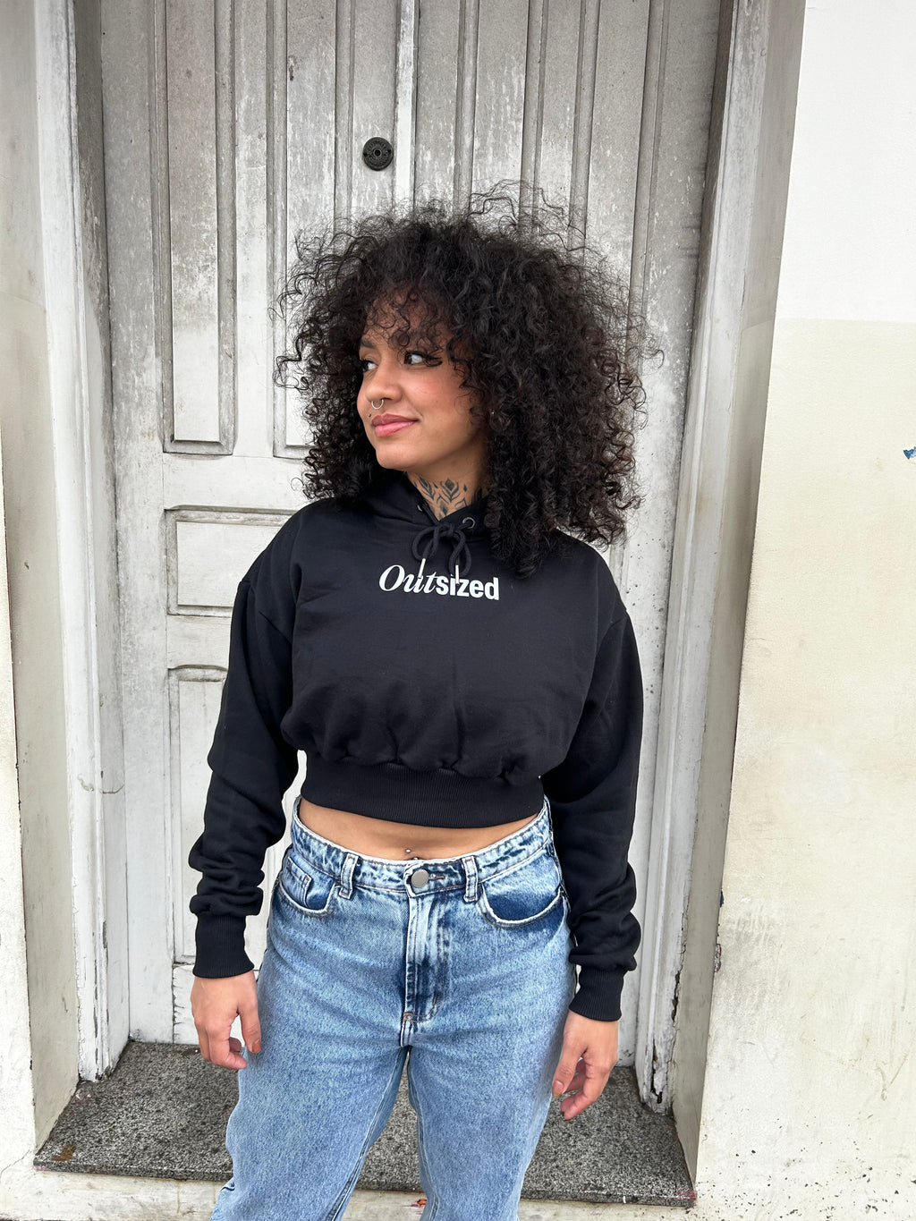 Cropped Moletom Streetwear Essentials Outsized
