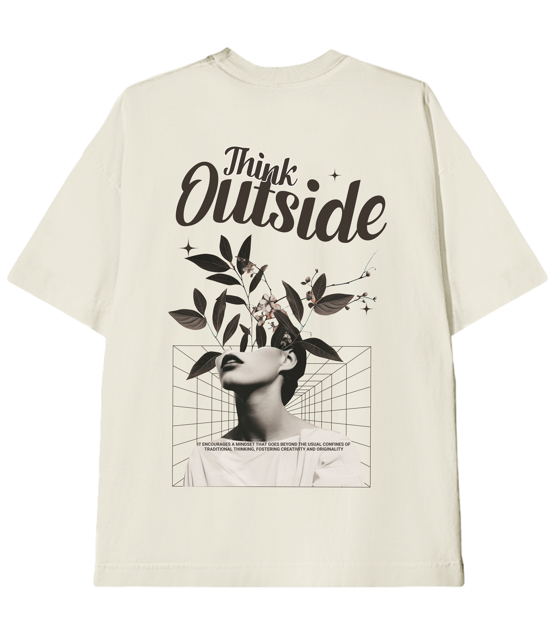Camiseta Heavy Oversized Think Outside Flowers | Old Outsized