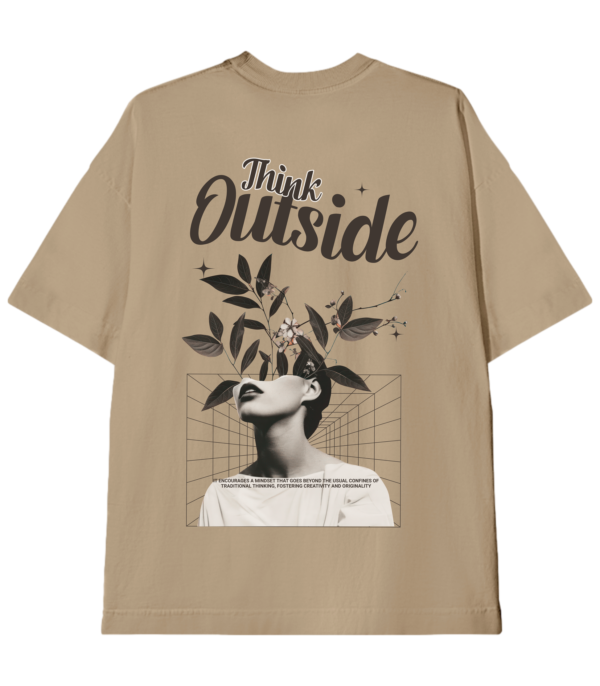 Camiseta Heavy Oversized Think Outside Flowers | Old Outsized