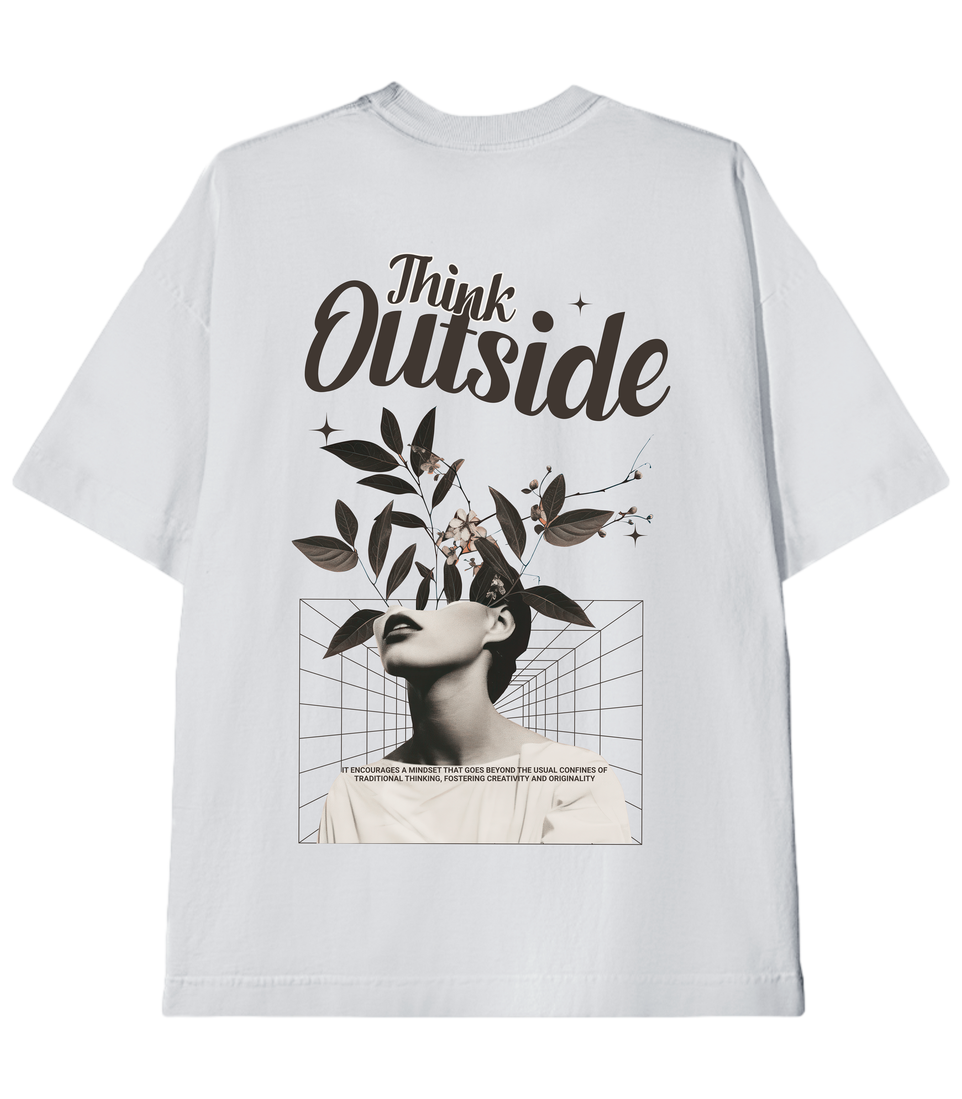 Camiseta Heavy Oversized Think Outside Flowers | Old Outsized