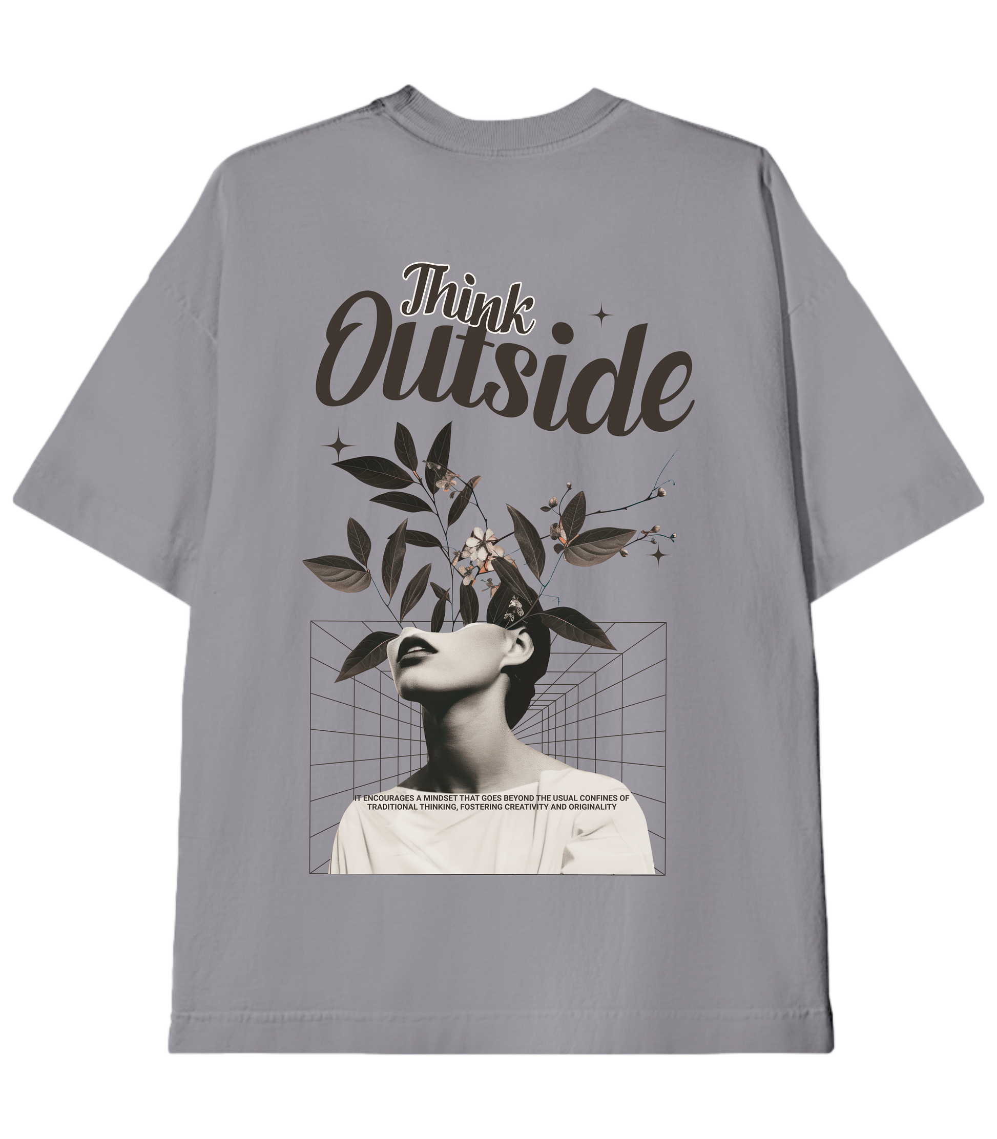 Camiseta Heavy Oversized Think Outside Flowers | Old Outsized