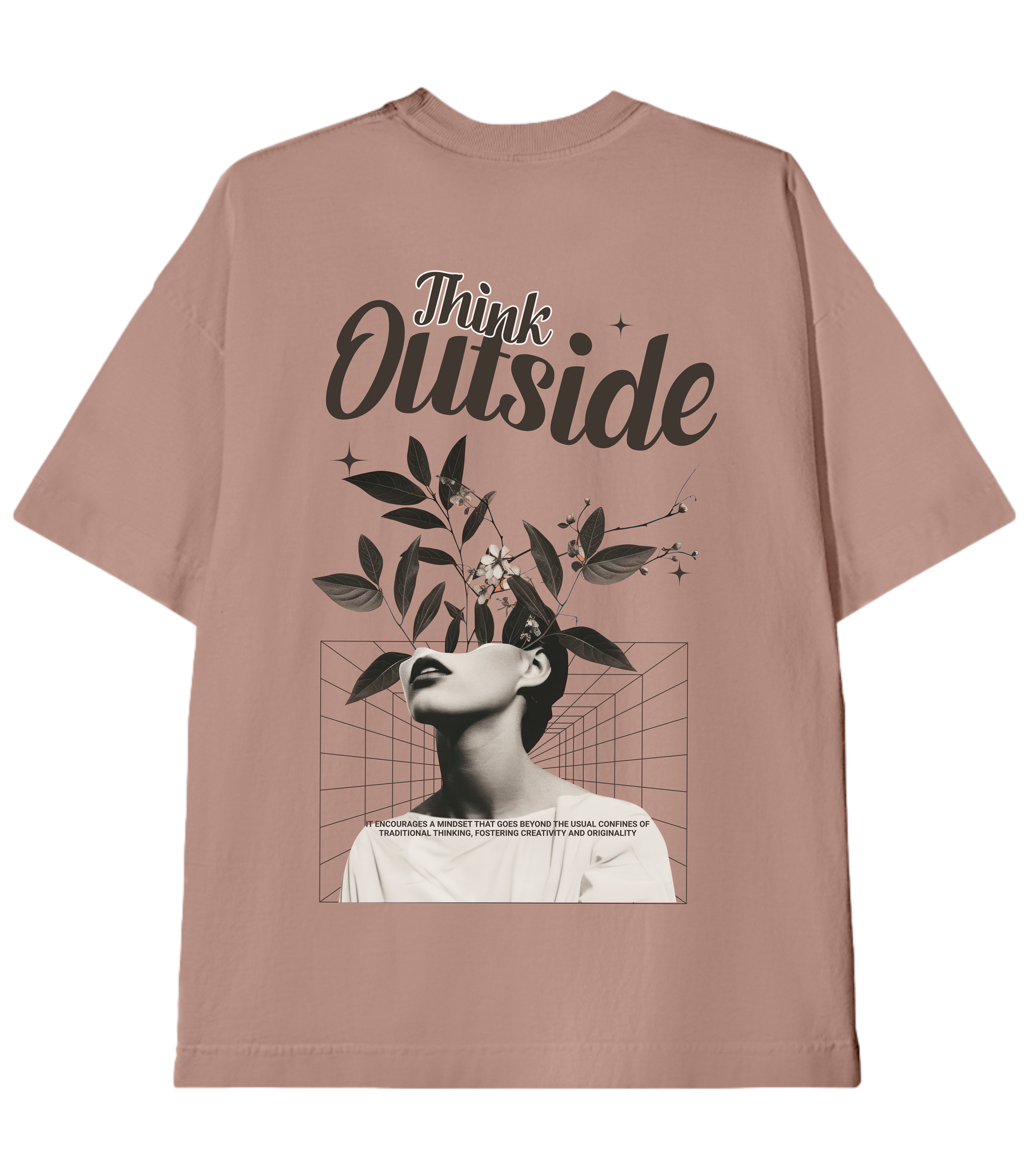 Camiseta Heavy Oversized Think Outside Flowers | Old Outsized
