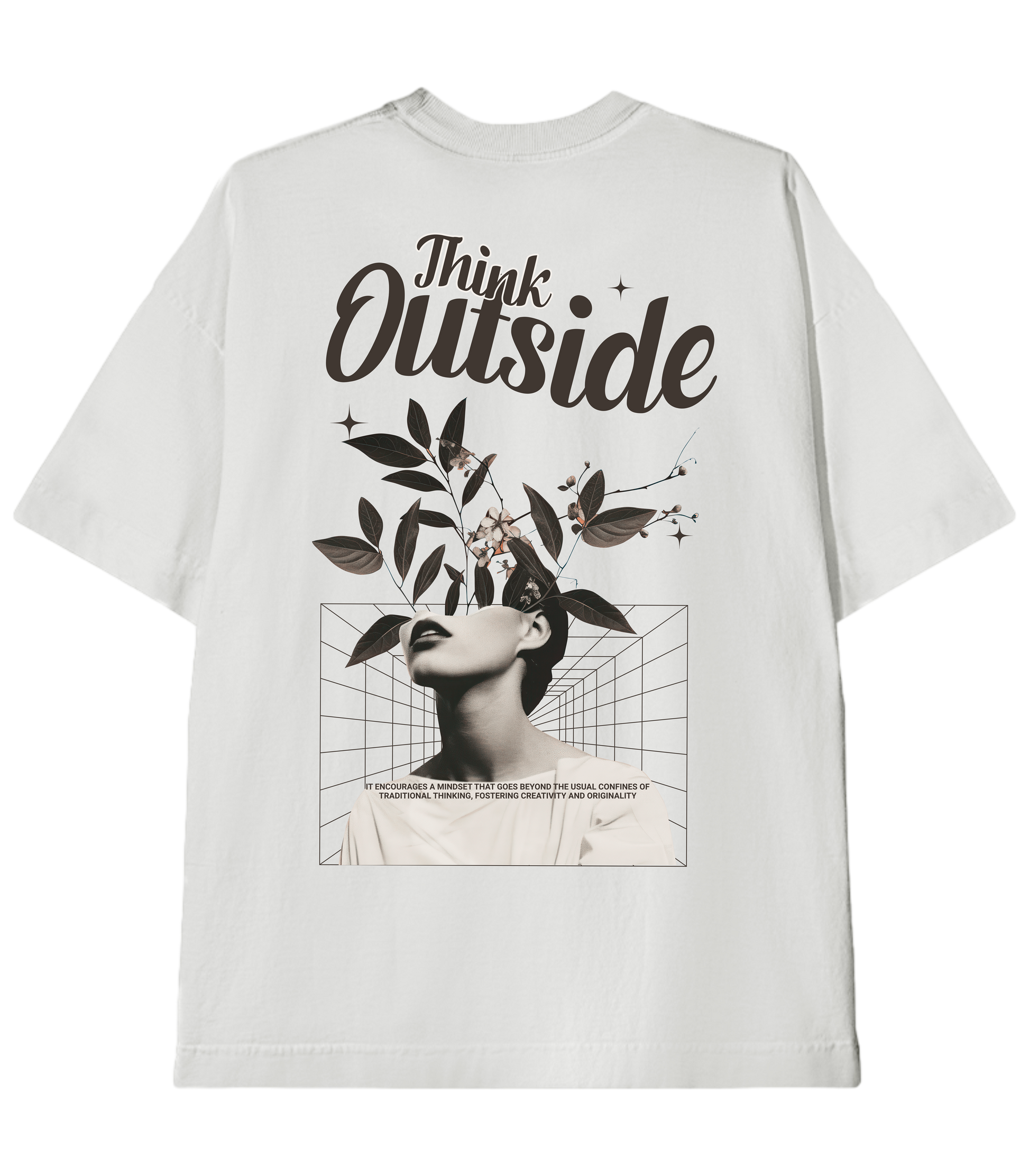 Camiseta Heavy Oversized Think Outside Flowers | Old Outsized